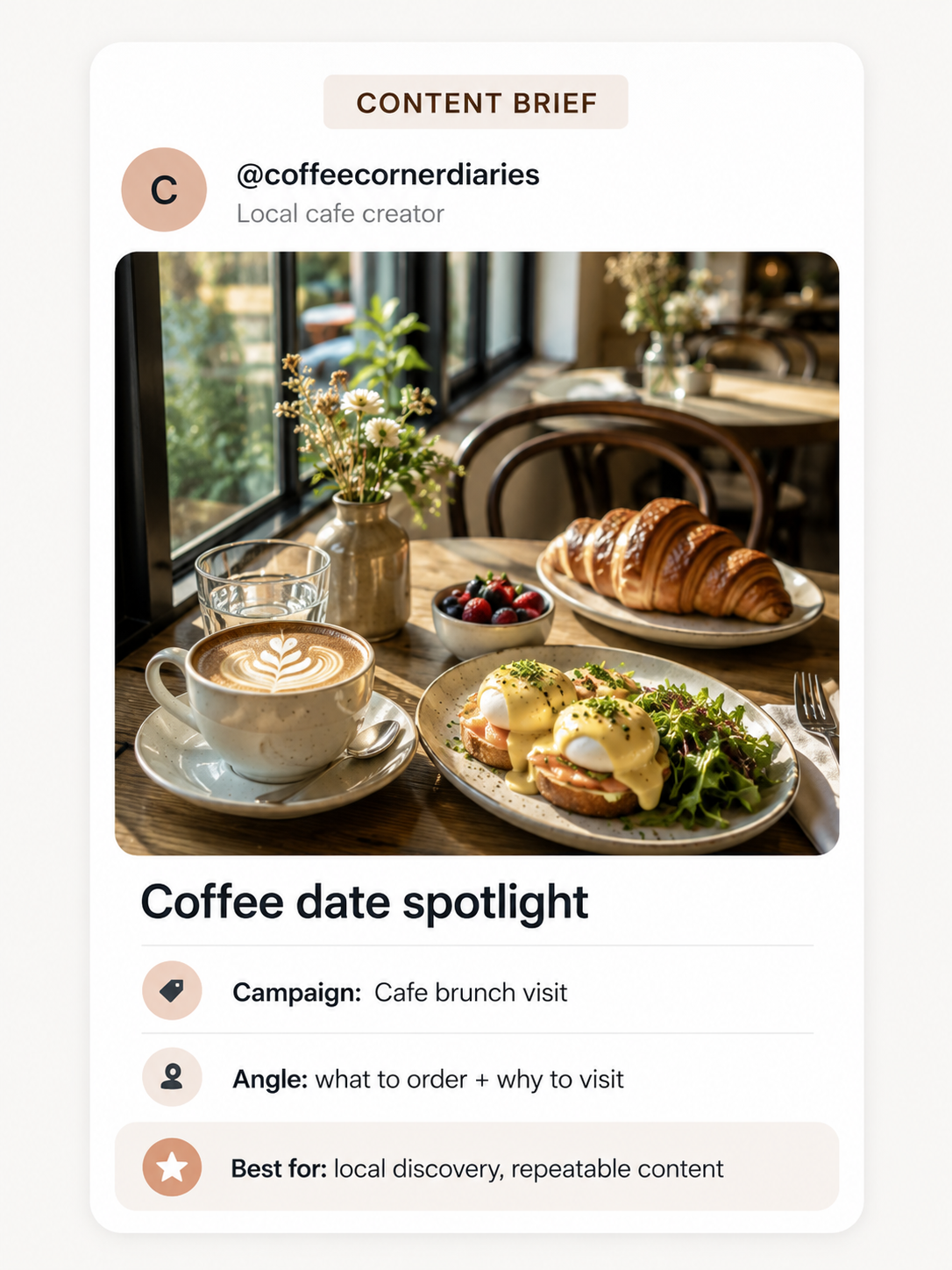 Illustrative dining experience content moment for London creator campaigns