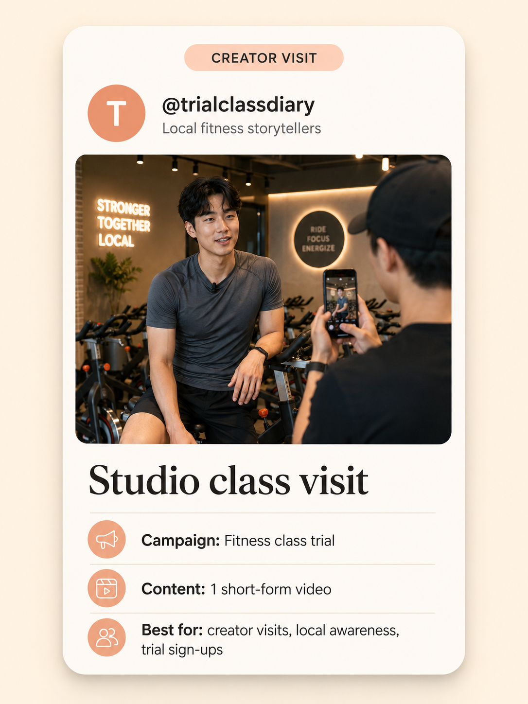 Illustrative wellness visit content moment for London creator campaigns