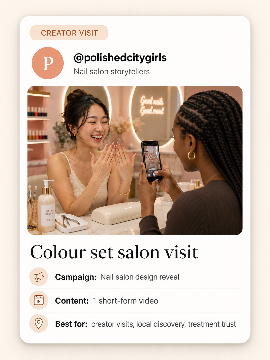 Illustrative before and after detail content moment for London creator campaigns