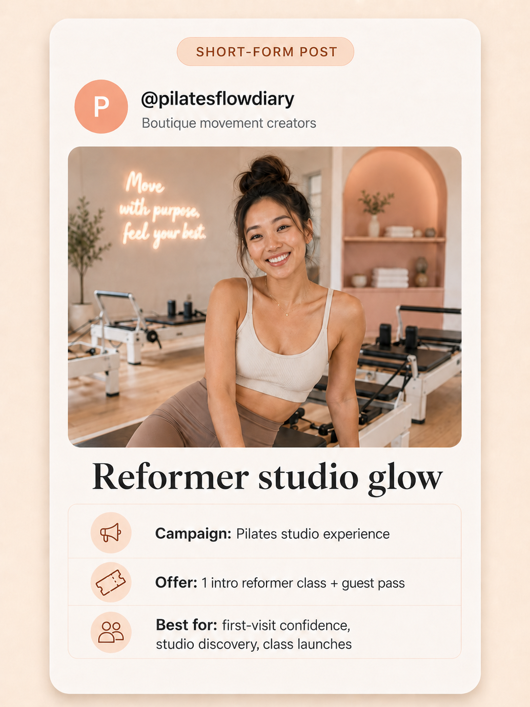 Illustrative class experience content moment for London creator campaigns